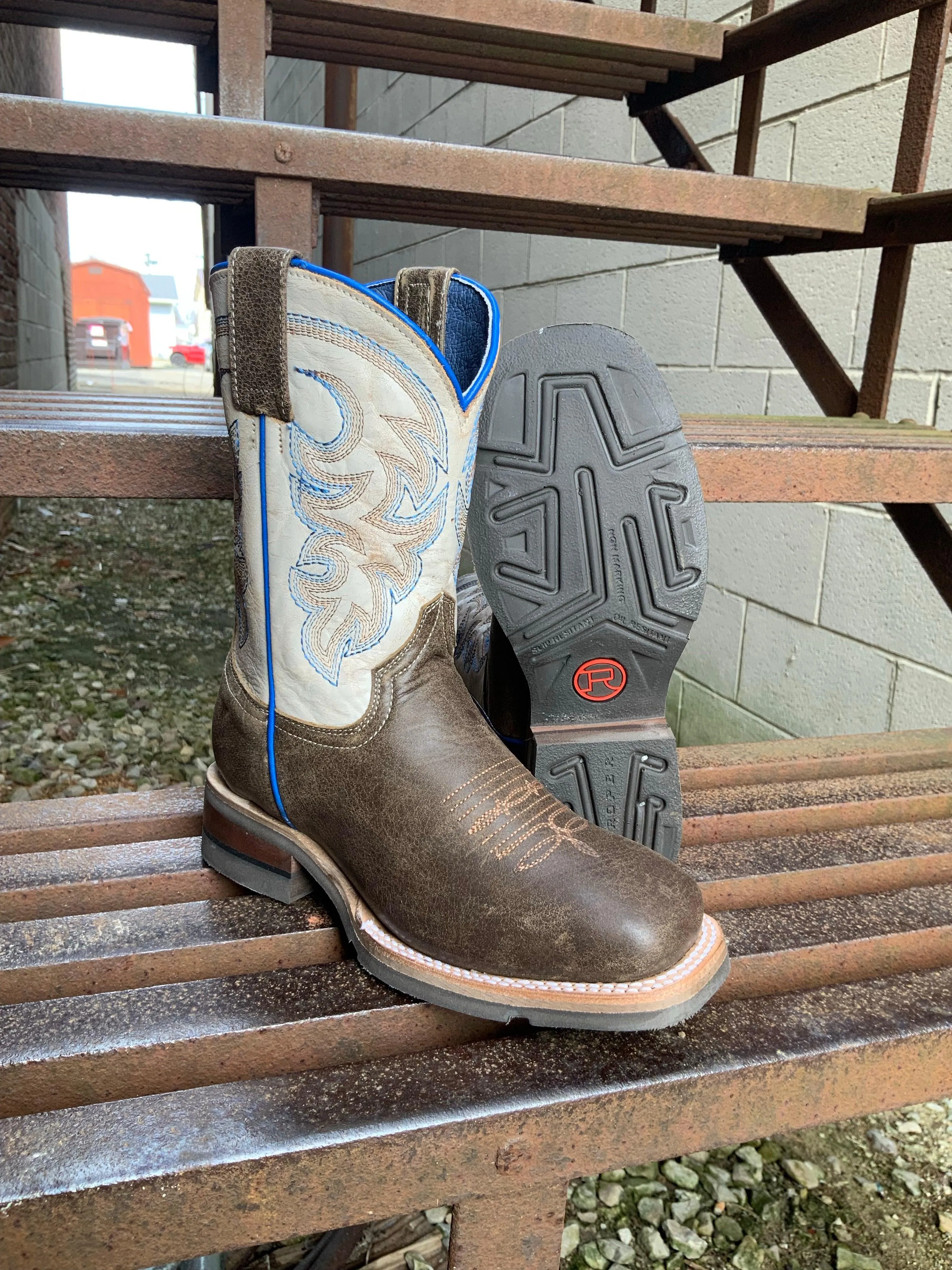 Roper Boy's Child and Youth Vintage Brown Square Toe Cowboy Boots 7019-8246