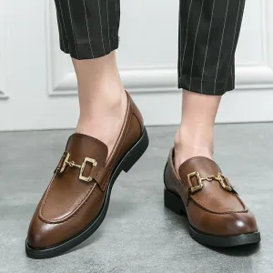 Round Toe Formal Men Loafers - Men Shoes