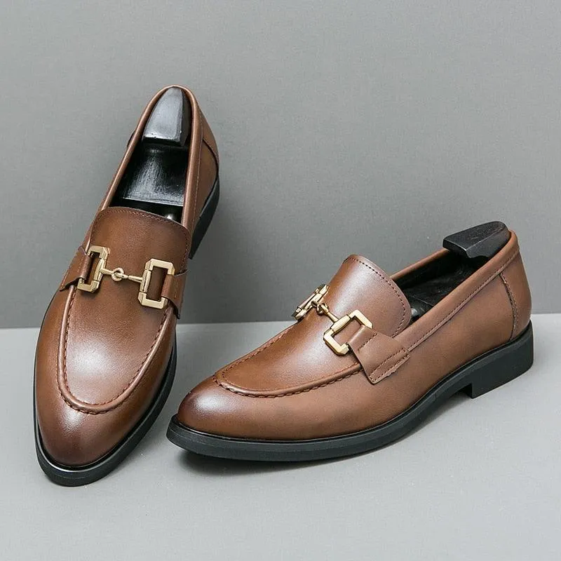 Round Toe Formal Men Loafers - Men Shoes