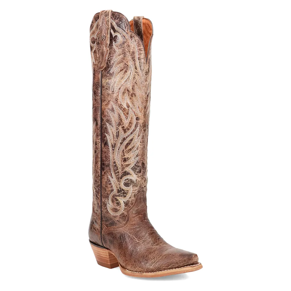 Rustc Ridge Embroidered Bison Snip Toe Pull On Cowboy Boots