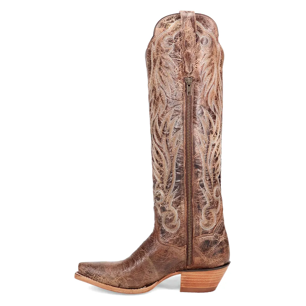 Rustc Ridge Embroidered Bison Snip Toe Pull On Cowboy Boots