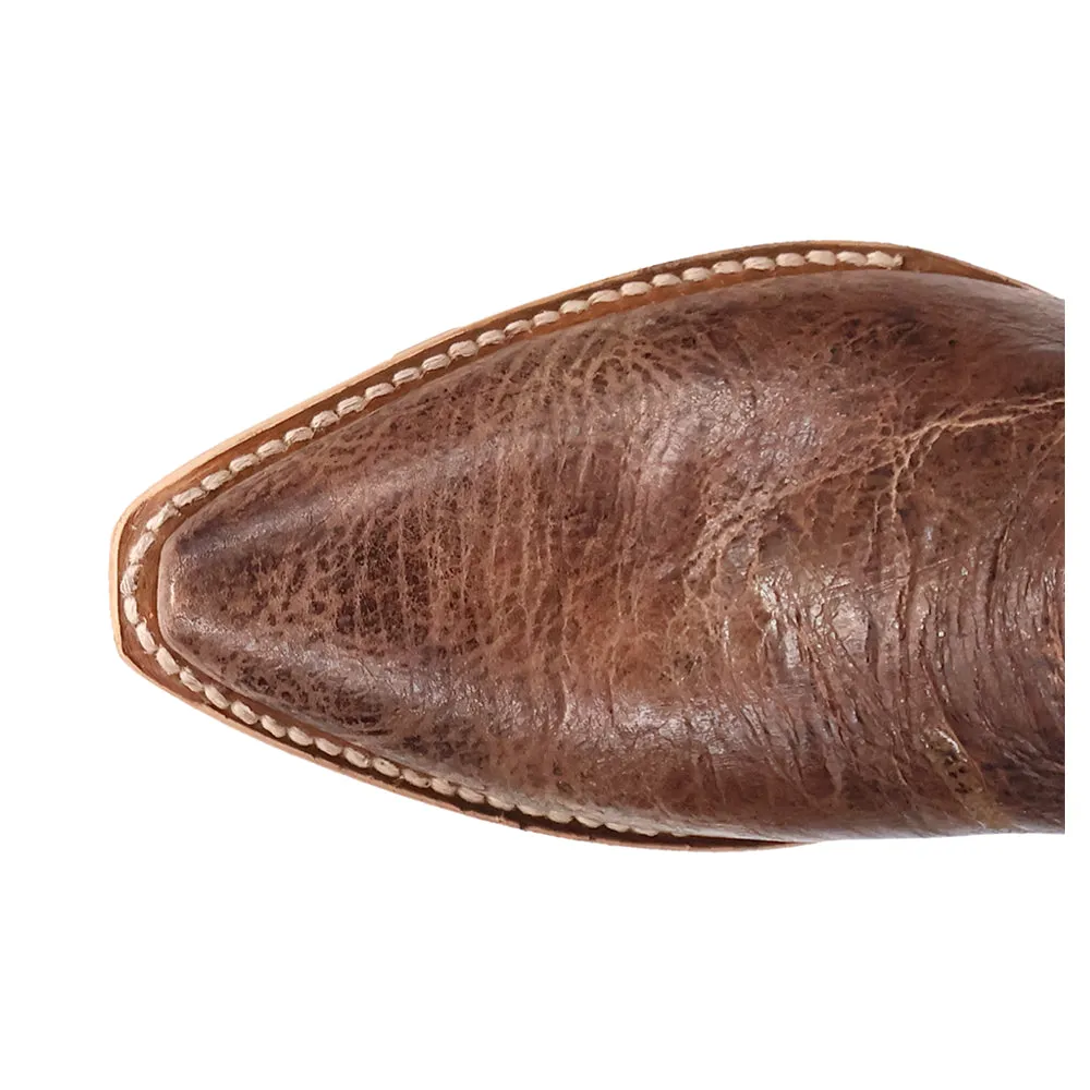 Rustc Ridge Embroidered Bison Snip Toe Pull On Cowboy Boots