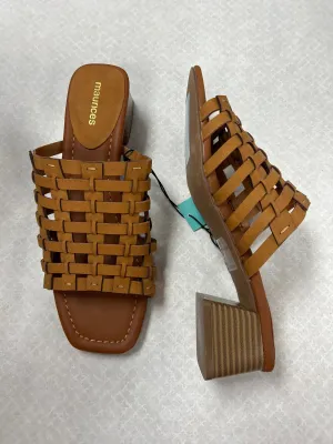 Sandals Heels Block By Maurices In Tan, Size:8.5