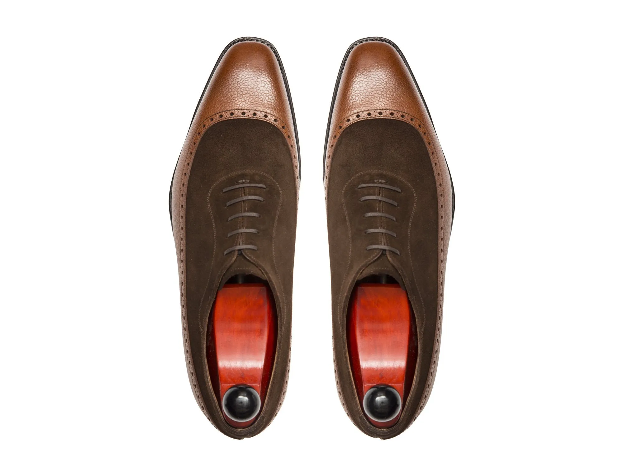 Sebastien - MTO - Tan Soft Grain / Dark Brown Suede - LPB Last - Single Leather Sole