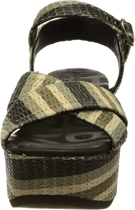 Shabbies Amsterdam Womens SHS1098 Sandal - Stripe Green Black