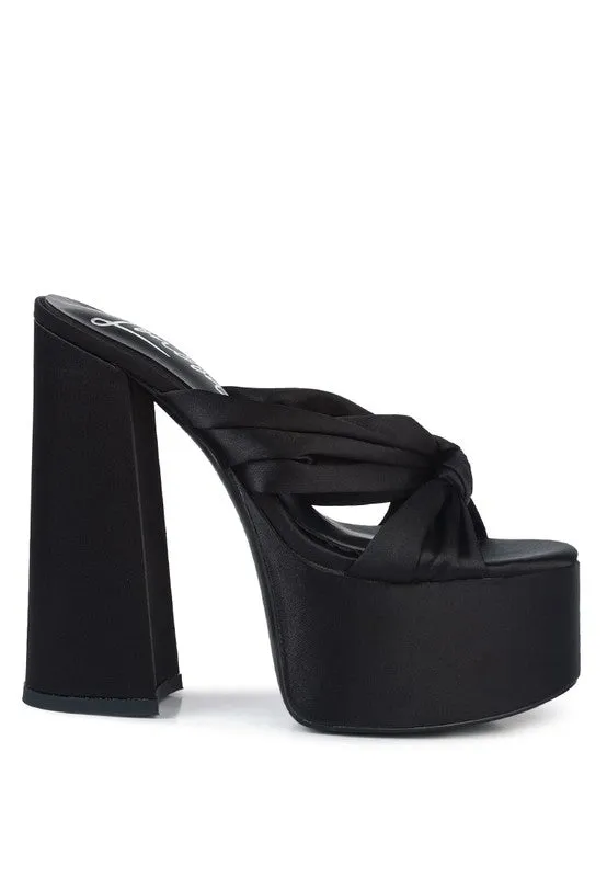 STROBING KNOTTED CHUNKY PLATFORM HEELS