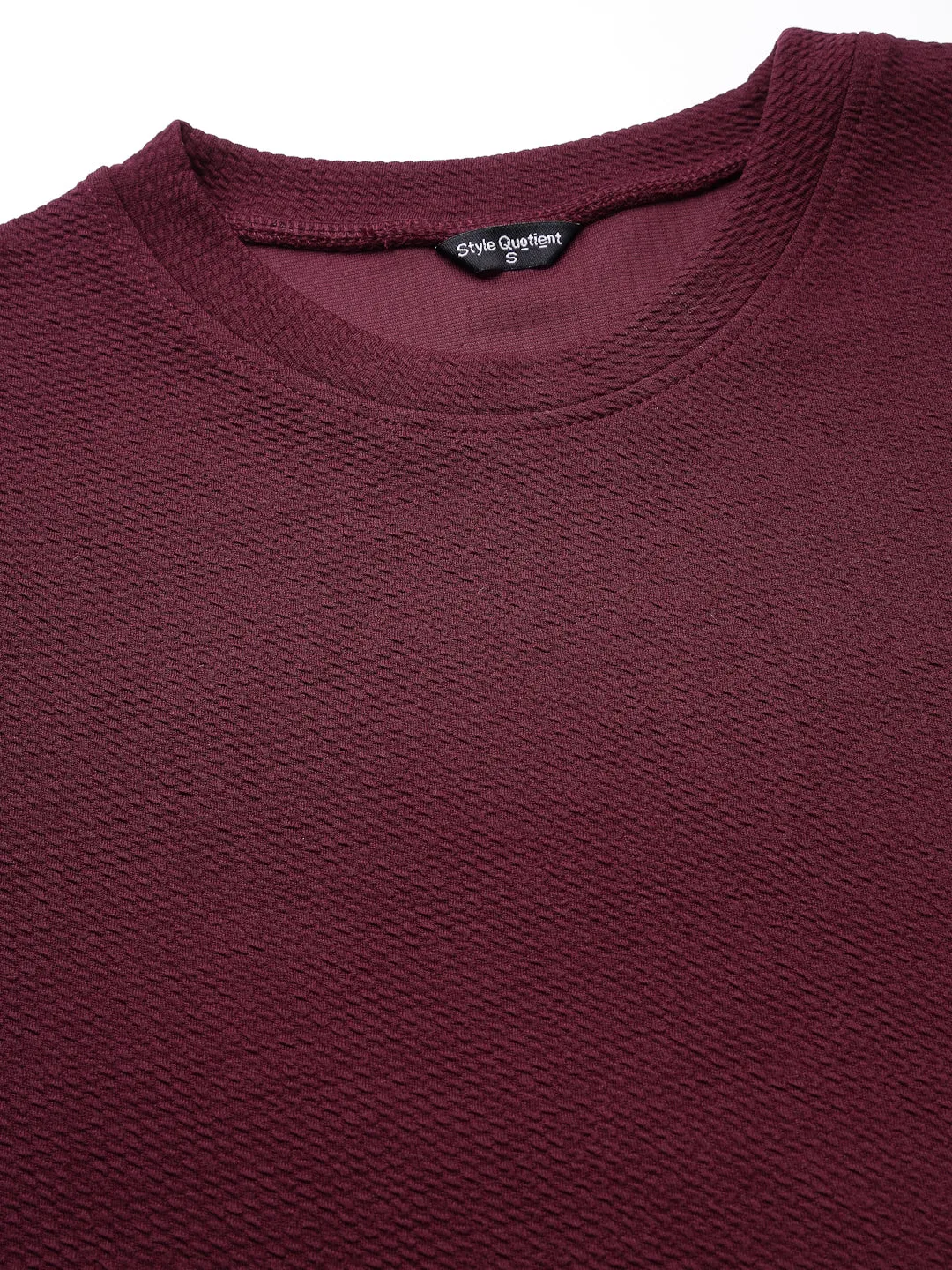 Style Quotient Women Maroon Poly Knit Smart Casual  Top