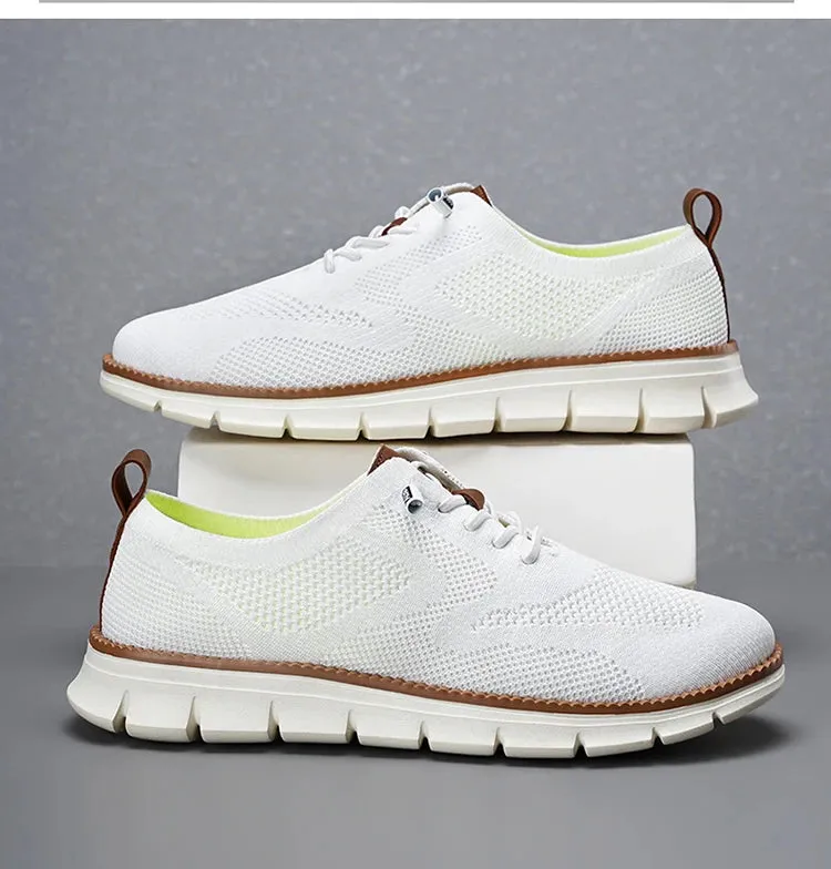 Stylish mesh leather runners Anti Slip Resistant Breathable sneakers best walking shoes