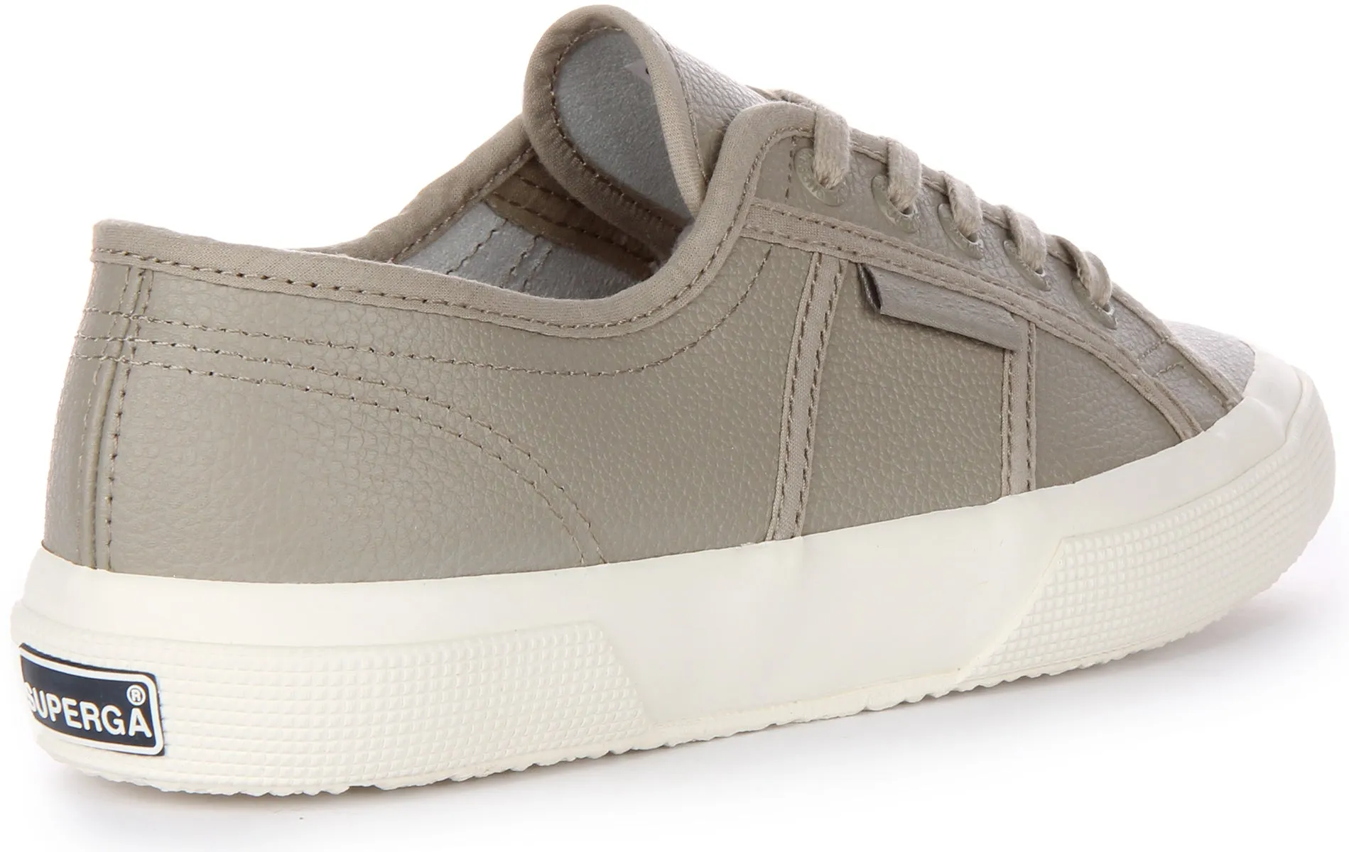 Superga 2750 Tumbled Leather In Grey For Unisex