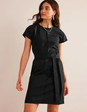 Tara Ponte T-Shirt Dress-Black