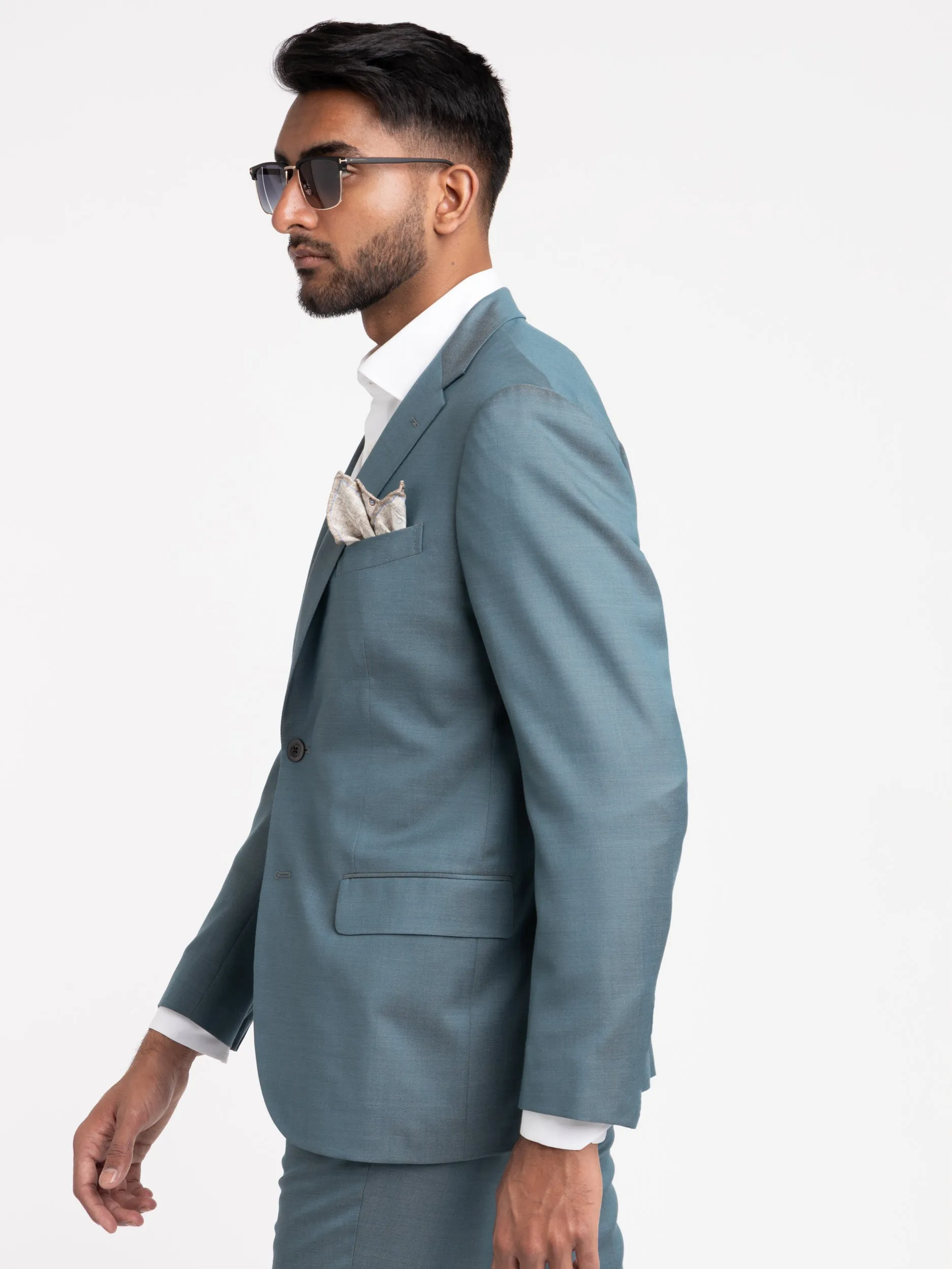 Teal Wool B-Line Suit