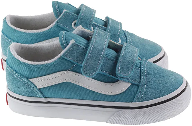 Vans Trainers Infants Old Skool Velcro Blue White