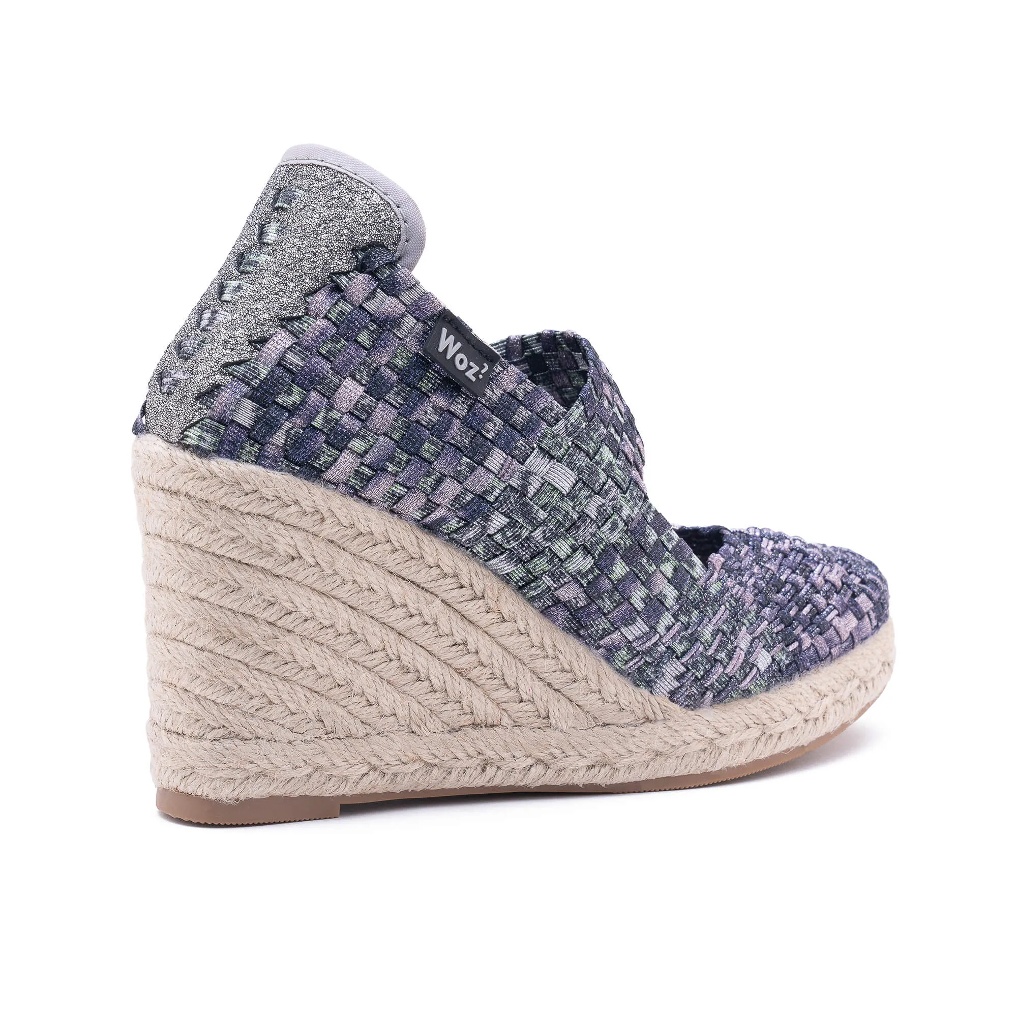 Viareggio Multi Silver & Green Espadrilles