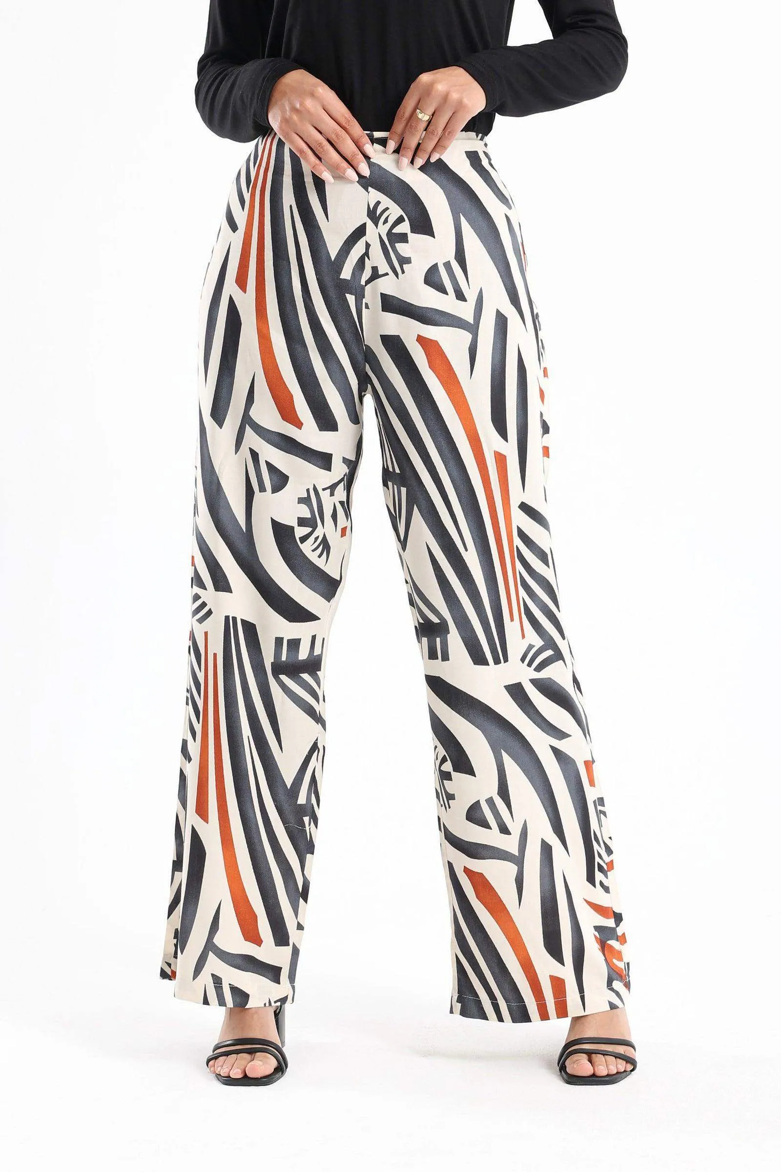 Viscose Tritone Printed Pants