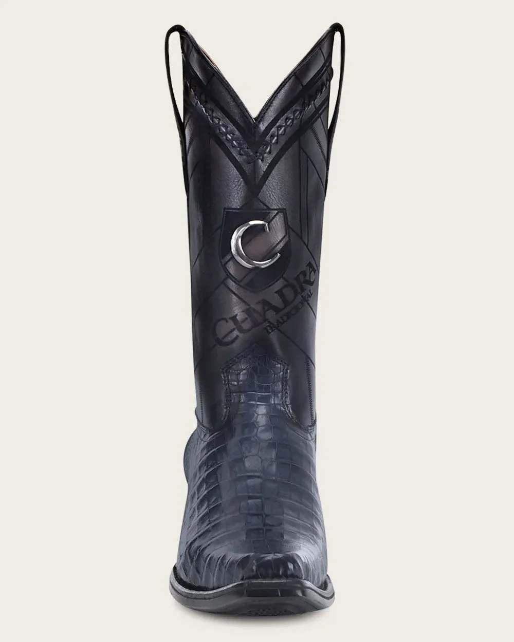 Western blue exotic boot