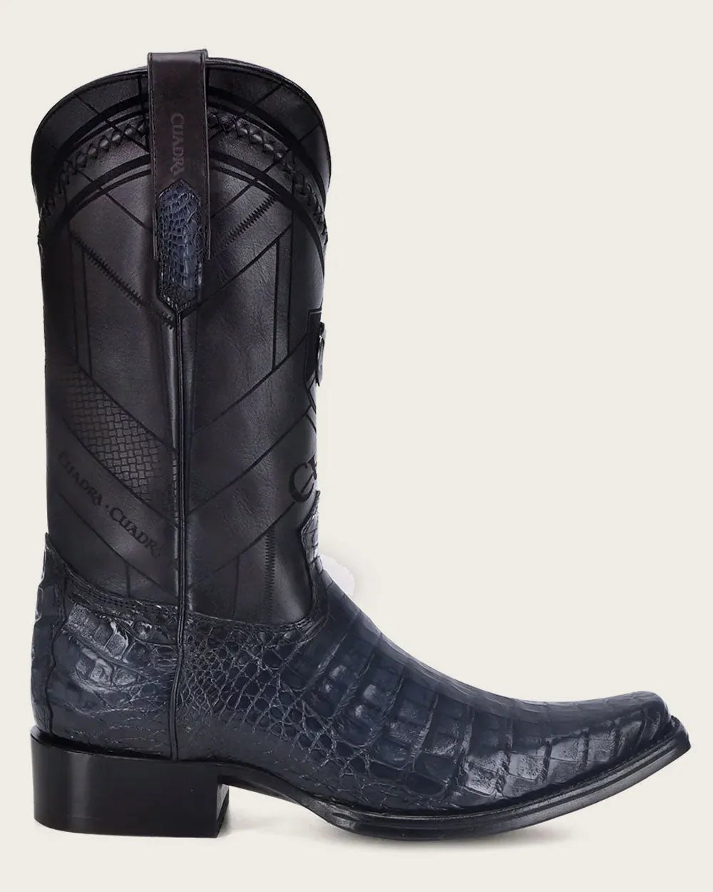 Western blue exotic boot