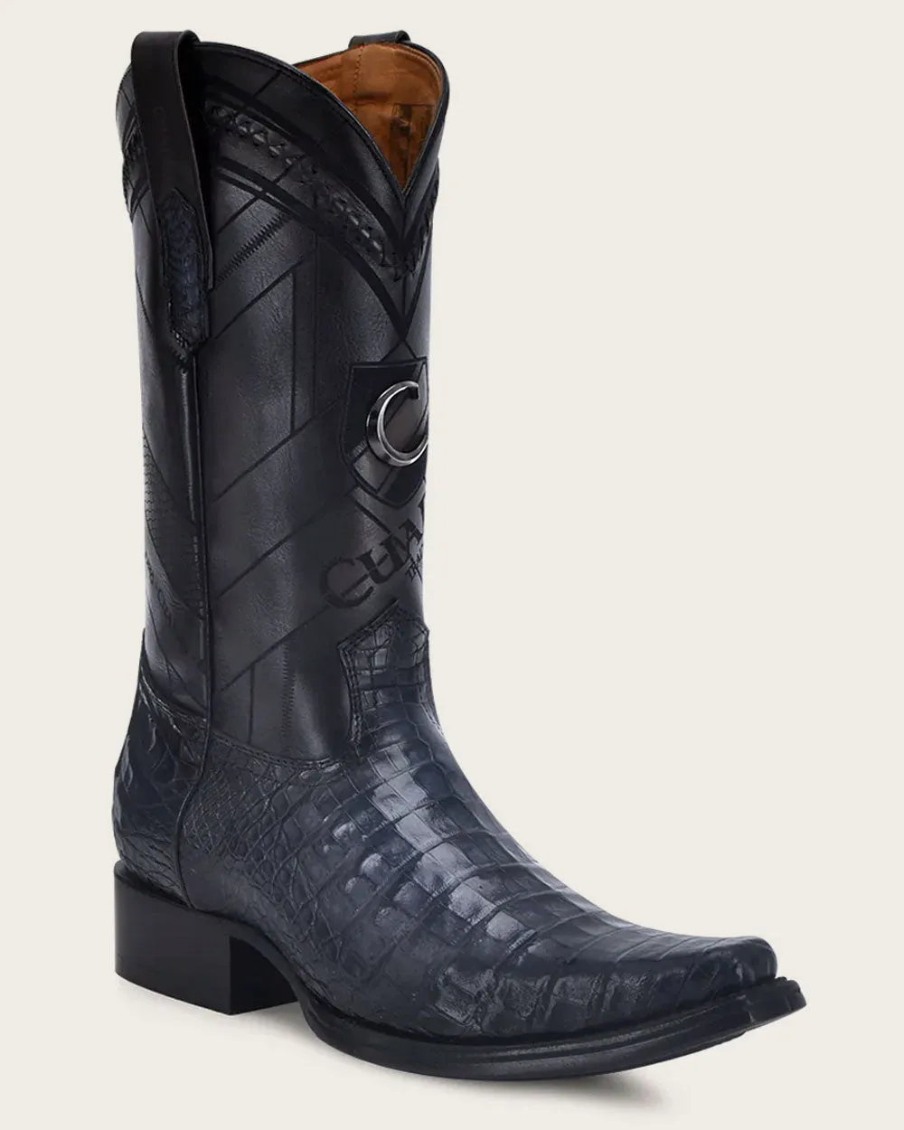 Western blue exotic boot