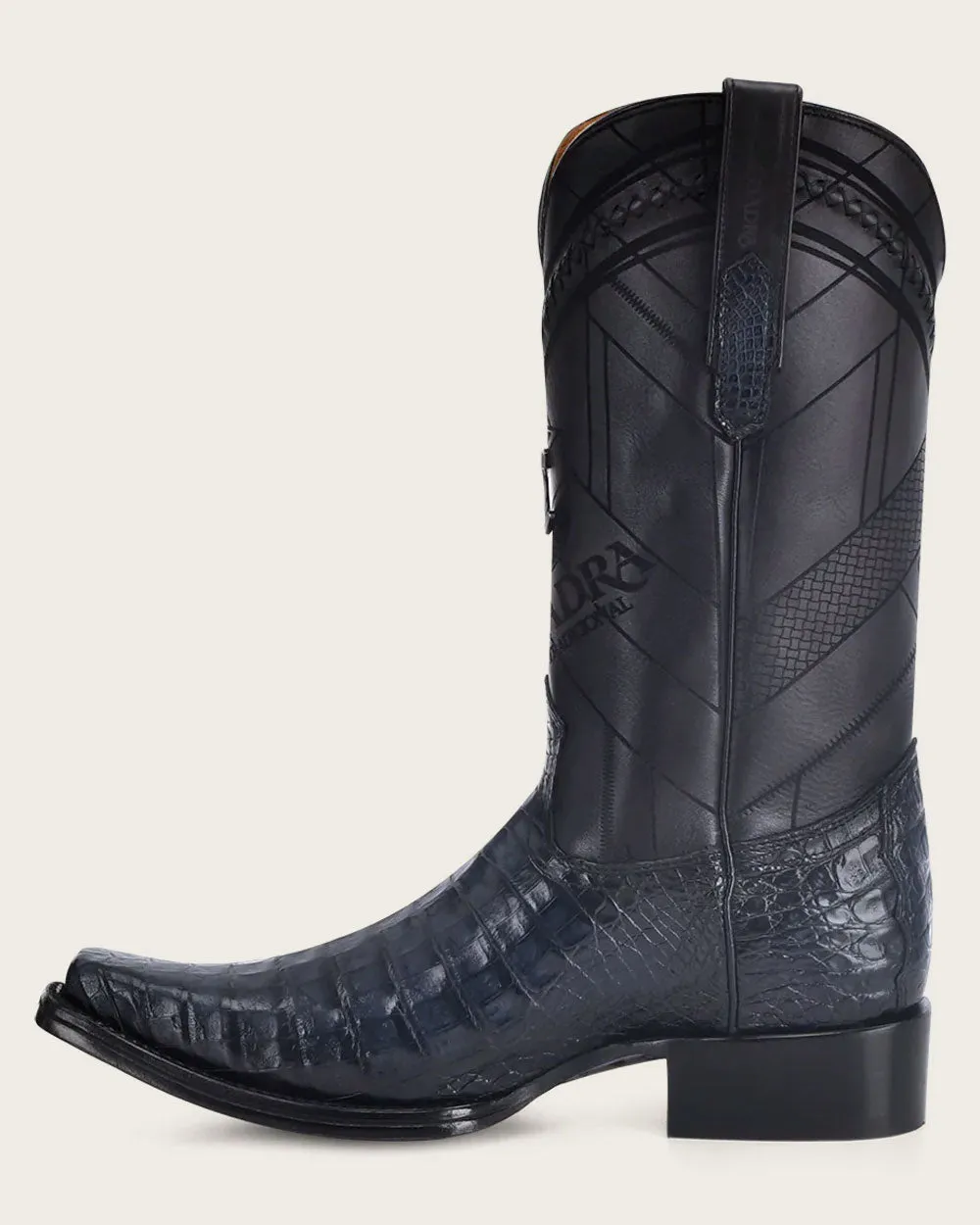 Western blue exotic boot