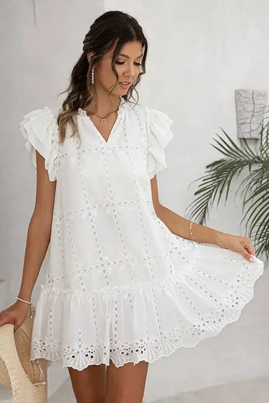 White Ruffled Dress