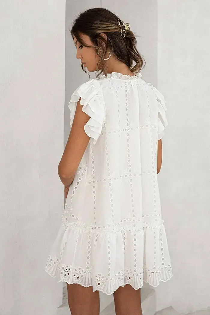 White Ruffled Dress