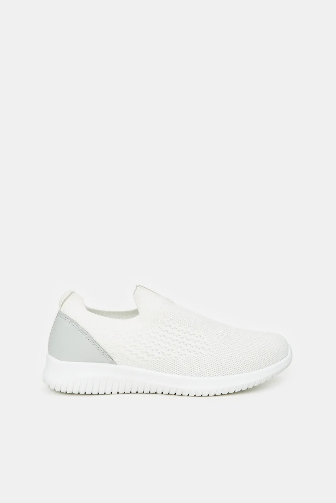 Women White Classic Slip On Trainers