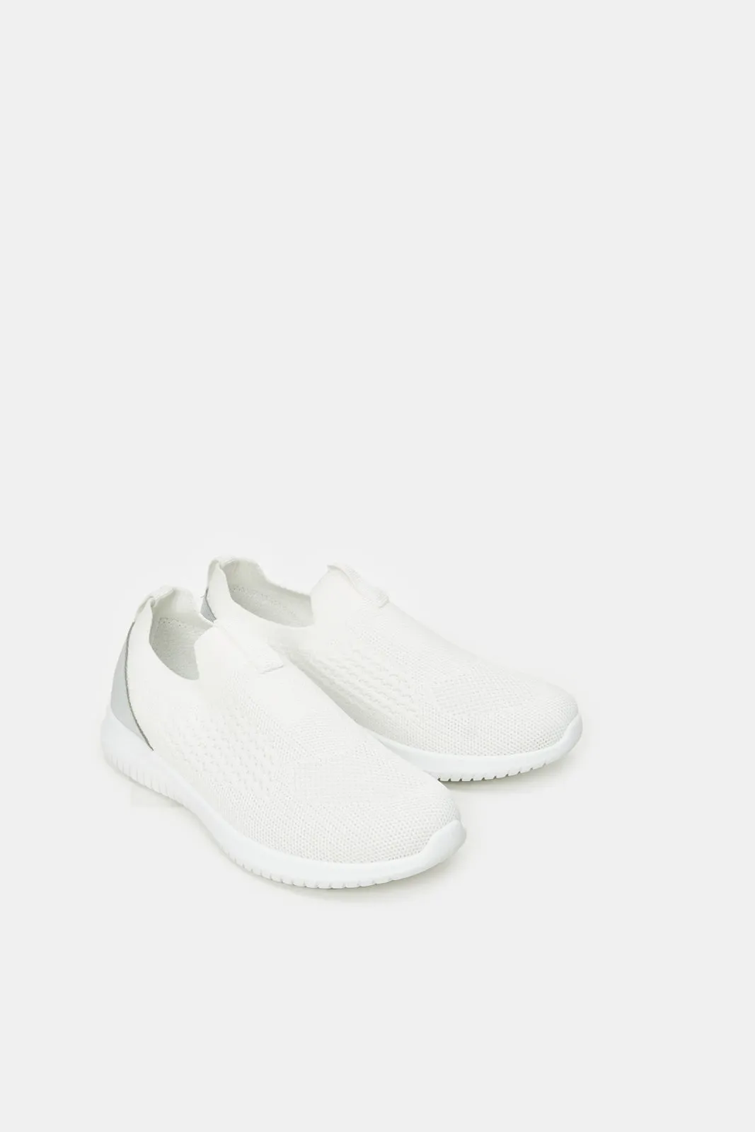 Women White Classic Slip On Trainers