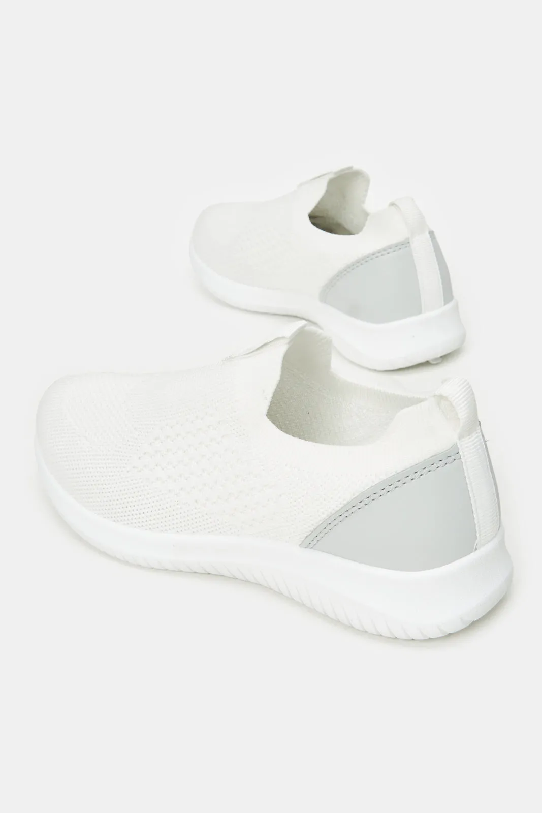 Women White Classic Slip On Trainers